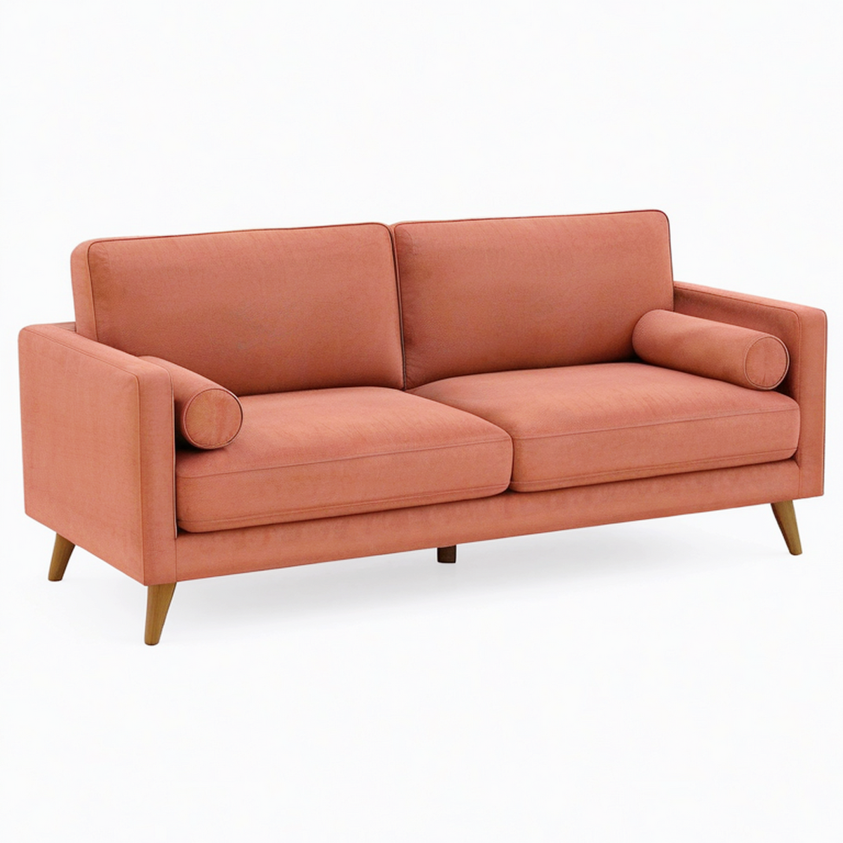 Canapé 2 places 180 x 85 x 85 cm en tissu terracotta style scandinave