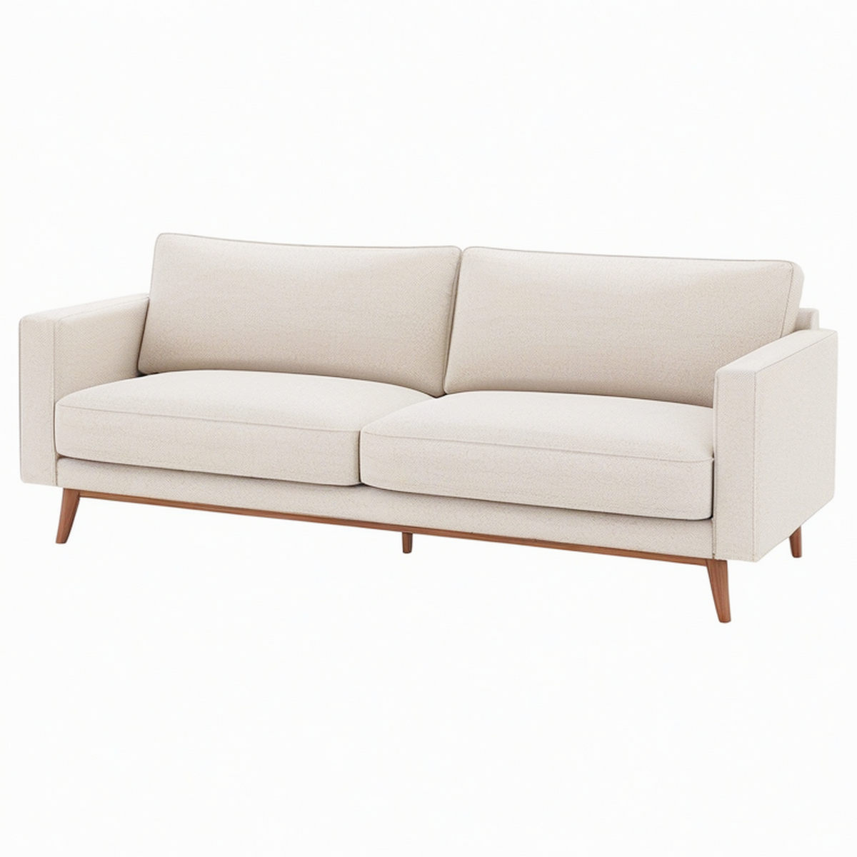 Canapé 2 places 180 x 85 x 85 cm en tissu beige pieds en bois style scandinave