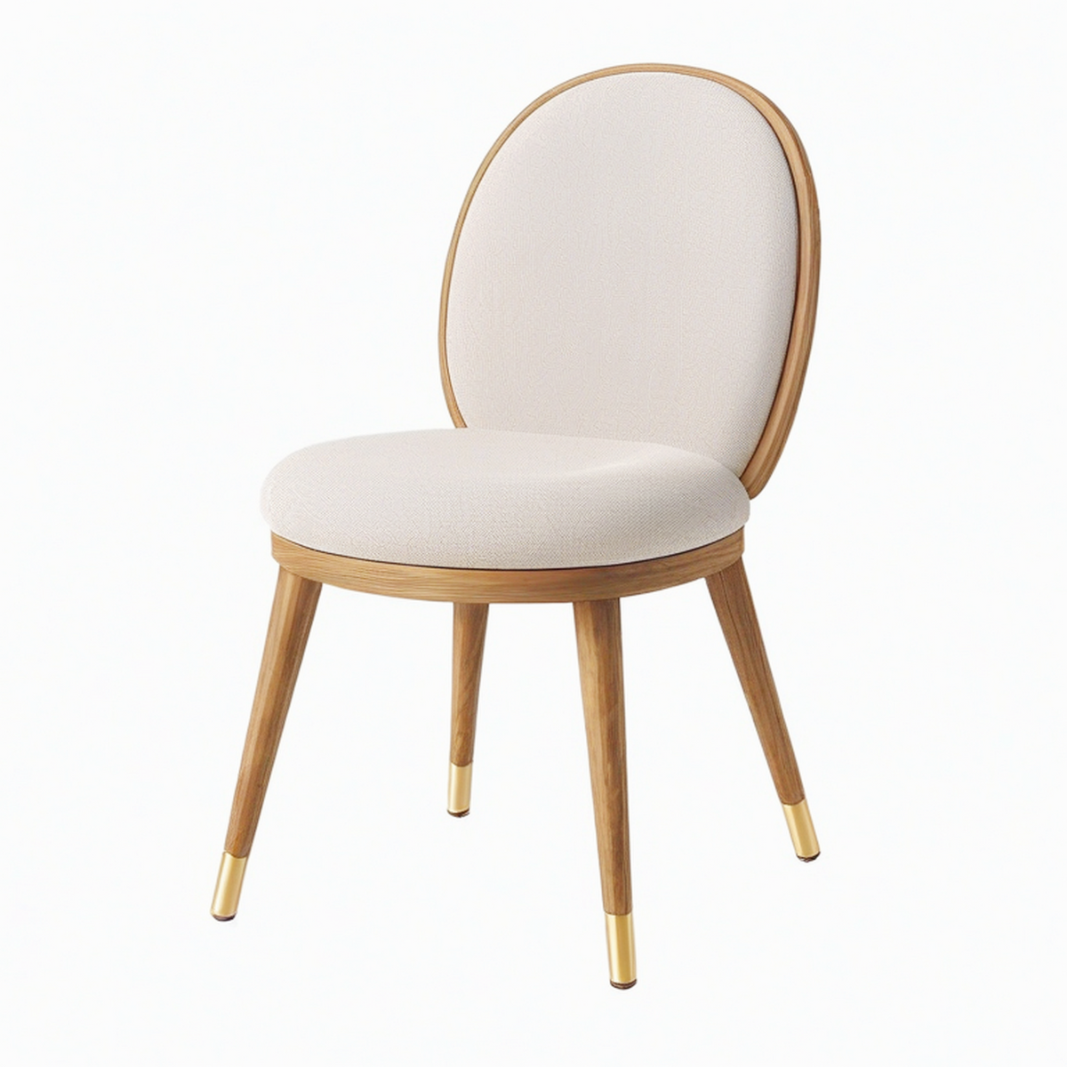 Chaise de salle à manger 55 x 60 x 87 cm en bois et tissu beige style contemporain